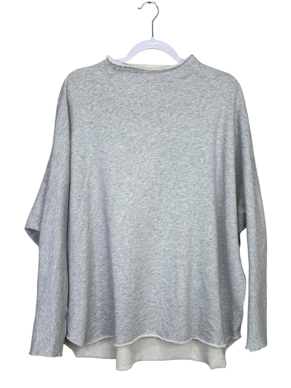 Frank & Eileen Effie Long Sleeve Funnel Neck Capelet Gray Melange Size XL - Picture 6 of 8